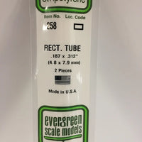 EVERGREEN 258 .188 X .312 STYRENE  RECTANGULAR TUBES