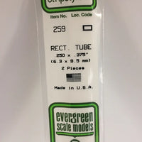 EVERGREEN 259 .250 X .375 STYRENE  RECTANGULAR TUBES