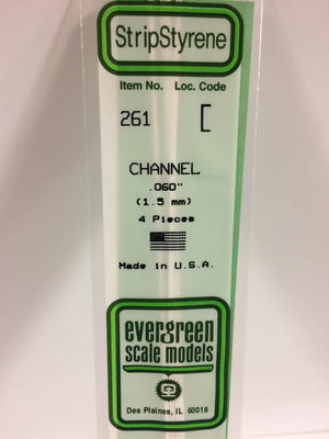EVERGREEN 261 .060 STYRENE  CHANNELS