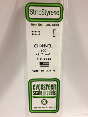 EVERGREEN 263 .100 STYRENE  CHANNELS