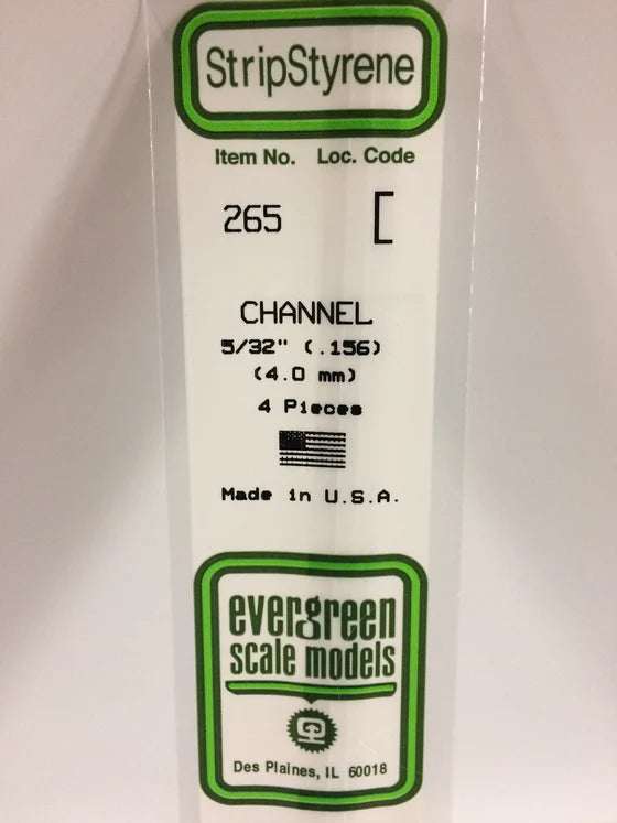 EVERGREEN 265 .156 STYRENE  CHANNELS