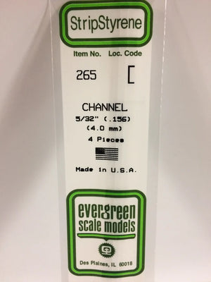 EVERGREEN 265 .156 STYRENE  CHANNELS