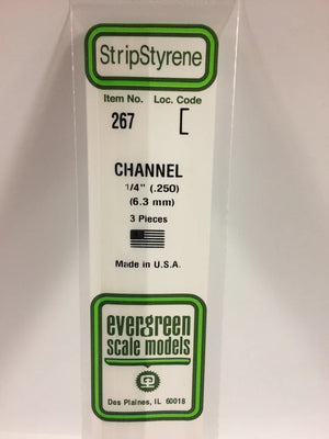 EVERGREEN 267 .250 STYRENE  CHANNELS