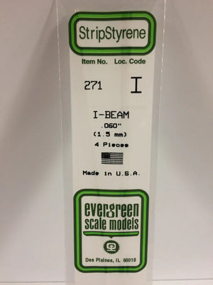EVERGREEN 271 .060 STYRENE I BEAMS