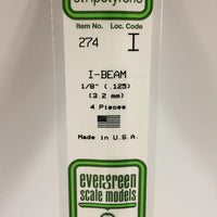 EVERGREEN 274 .125 STYRENE I BEAMS