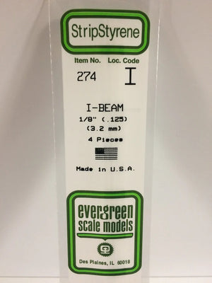 EVERGREEN 274 .125 STYRENE I BEAMS