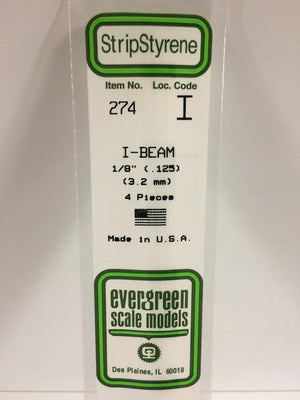 EVERGREEN 274 .125 STYRENE I BEAMS