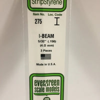 EVERGREEN 275 .156 STYRENE I BEAMS