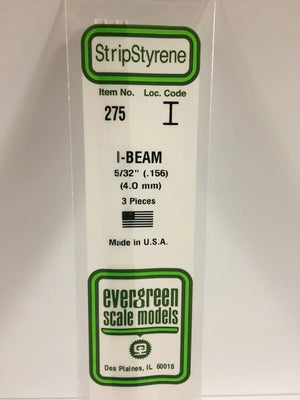 EVERGREEN 275 .156 STYRENE I BEAMS