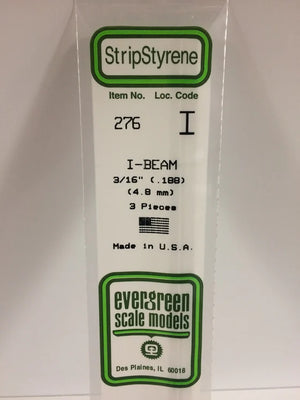 EVERGREEN 276 .188 STYRENE I BEAMS