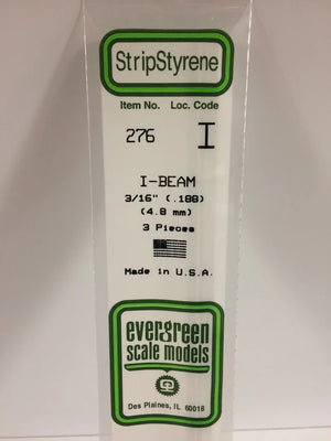 EVERGREEN 276 .188 STYRENE I BEAMS