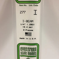 EVERGREEN 277 .250 STYRENE I BEAMS