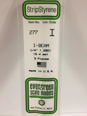 EVERGREEN 277 .250 STYRENE I BEAMS