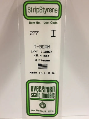 EVERGREEN 277 .250 STYRENE I BEAMS