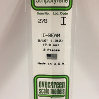 EVERGREEN 278 .312 STYRENE I BEAMS