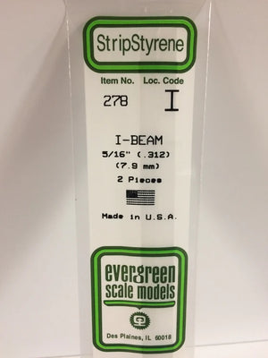 EVERGREEN 278 .312 STYRENE I BEAMS