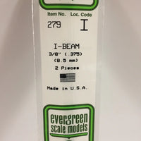 EVERGREEN 279 .375 STYRENE I BEAMS