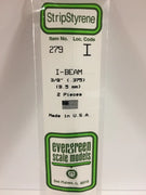 EVERGREEN 279 .375 STYRENE I BEAMS