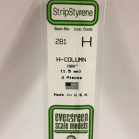 EVERGREEN 281 .060 STYRENE H COLUMNS