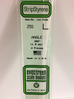 EVERGREEN 291 .060 STYRENE ANGLES