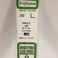 EVERGREEN 292 .080 STYRENE ANGLES