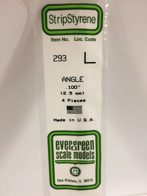 EVERGREEN 293 .100 STYRENE ANGLES