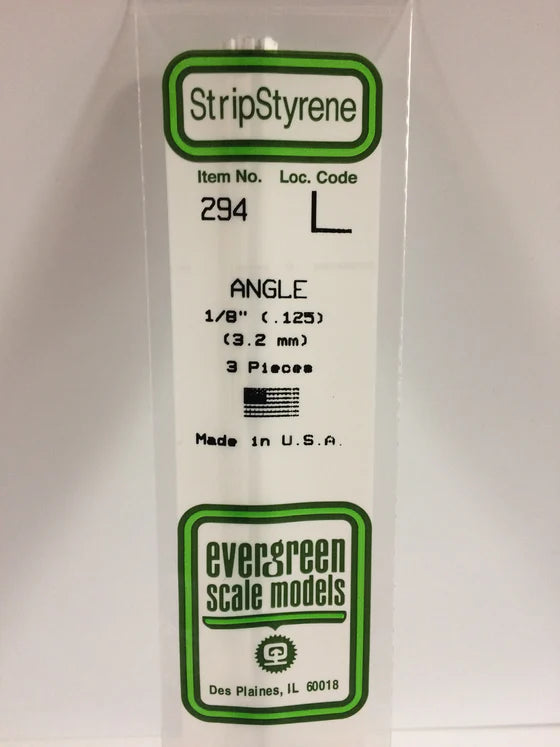 EVERGREEN 294 .125 STYRENE ANGLES