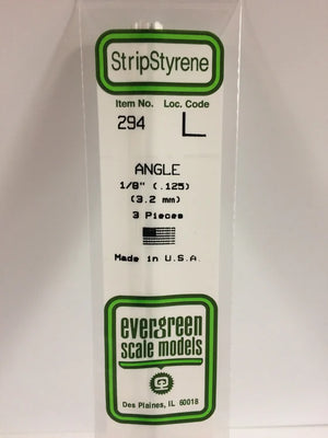 EVERGREEN 294 .125 STYRENE ANGLES