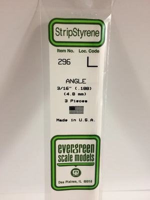 EVERGREEN 296 .188 STYRENE ANGLES