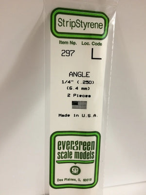 EVERGREEN 297 .250 STYRENE ANGLES