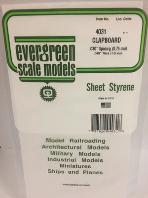 EVERGREEN 4031 .030 STYRENE CLAPBOARD SIDING
