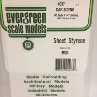 EVERGREEN 4037 .037 STYRENE HO FREIGHT CAR SIDING
