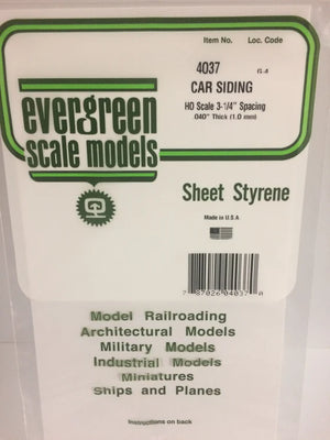 EVERGREEN 4037 .037 STYRENE HO FREIGHT CAR SIDING