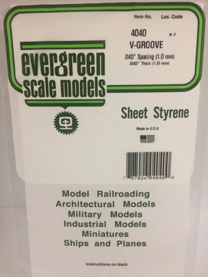 EVERGREEN 4040 .040 STYRENE V GROOVE SIDING