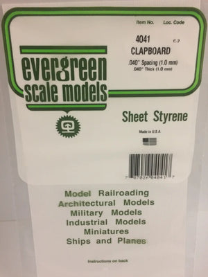 EVERGREEN 4041 .040 STYRENE CLAPBOARD SIDING