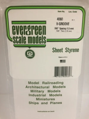EVERGREEN 4060 .060 STYRENE V GROOVE SIDING