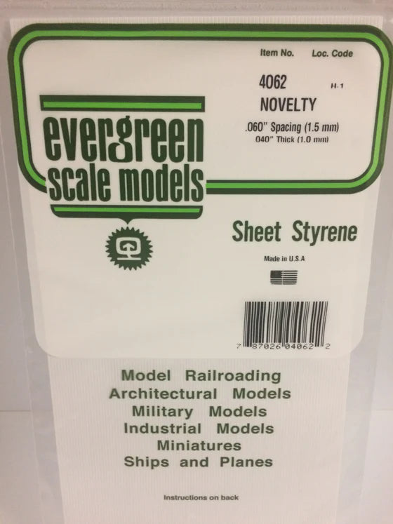 EVERGREEN 4062 .060 STYRENE NOVELTY SIDING