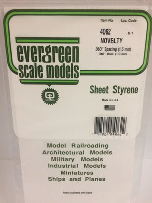 EVERGREEN 4062 .060 STYRENE NOVELTY SIDING