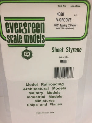EVERGREEN 4080 .080 STYRENE V GROOVE SIDING