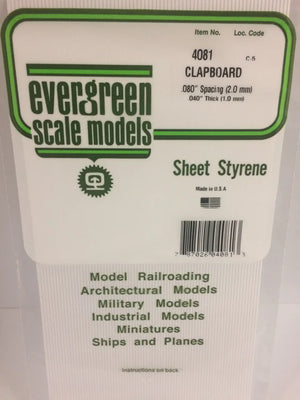 EVERGREEN 4081 .080 STYRENE CLAPBOARD SIDING