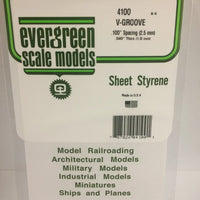 EVERGREEN 4100 .100 STYRENE V GROOVE SIDING