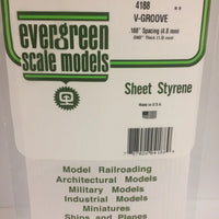 EVERGREEN 4188 .188 STYRENE V GROOVE SIDING
