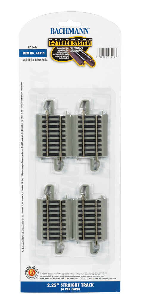 BACHMANN 44513 HO 2.25 INCH STRAIGHT TRACK