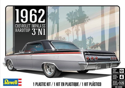 REVELL 85-4466 1/25 1962 CHEVY IMPALA SS HARDTOP 3 N 1