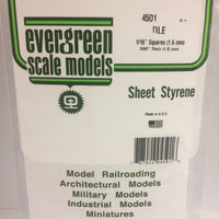 EVERGREEN 4501 .062 X .062 STYRENE SQUARE TILE