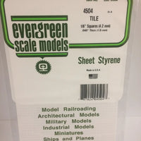 EVERGREEN 4504 .166 X .166 STYRENE SQUARE TILE