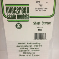 EVERGREEN 4506 .333 X .333 STYRENE SQUARE TILE