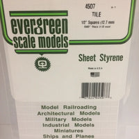 EVERGREEN 4507 .500 X .500 STYRENE SQUARE TILE