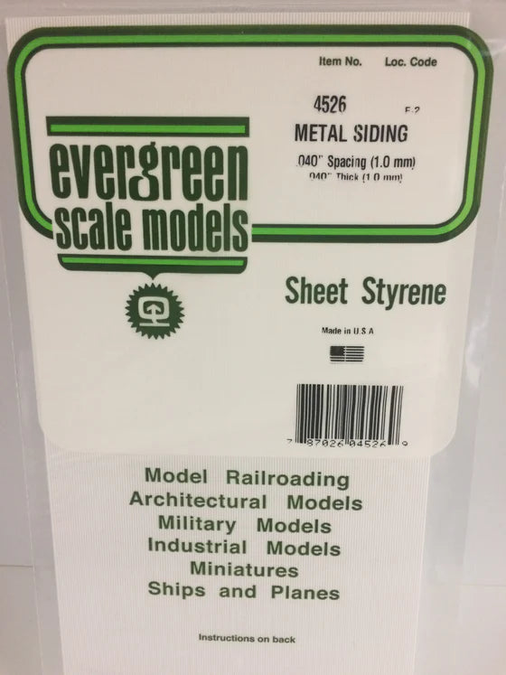 EVERGREEN 4526 .040 STYRENE CORRUGATED SIDING