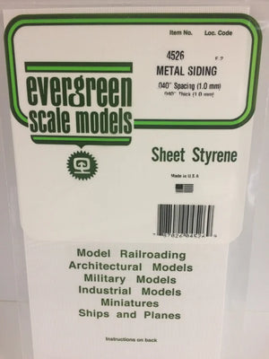 EVERGREEN 4526 .040 STYRENE CORRUGATED SIDING